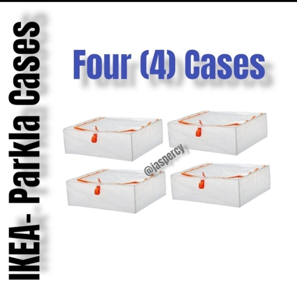 ^IKEA PÄRKLA Set of Four (4) Roomy Sturdy Storage Reusable Case Tote Travel Cube